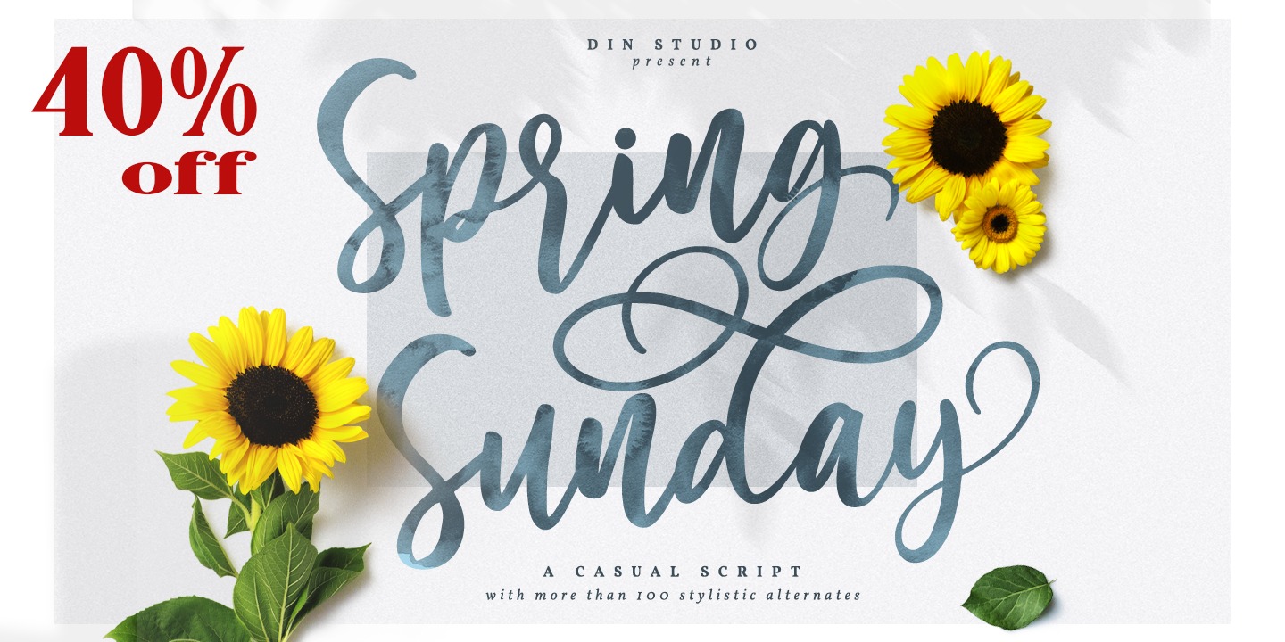 Пример шрифта Spring Sunday Regular